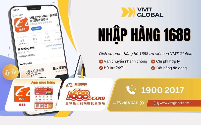 dịch vụ nhập hàng 1688 tại vmt global