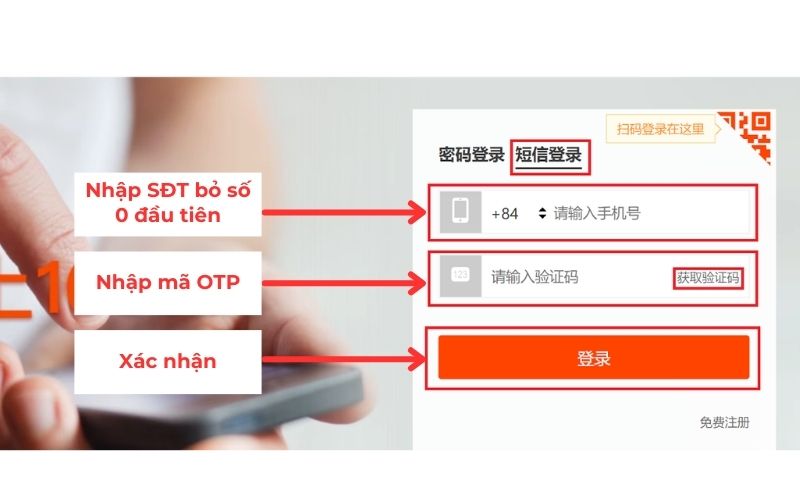 nhập số điện thoại